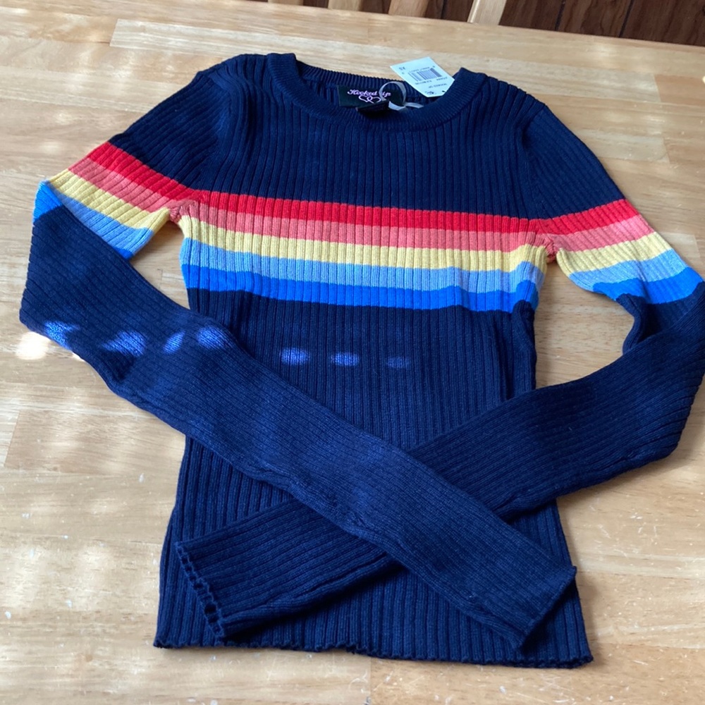 Navy Blue Stripe Sweater
